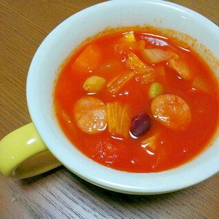 食物繊維、ビタミンたっぷり！トマトスープ